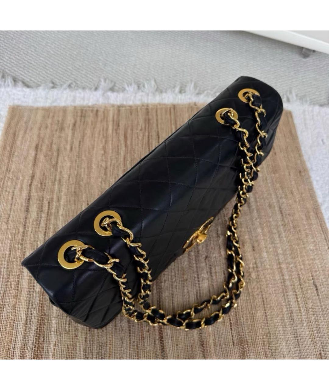 CHANEL Черная кожаная сумка тоут, фото 5