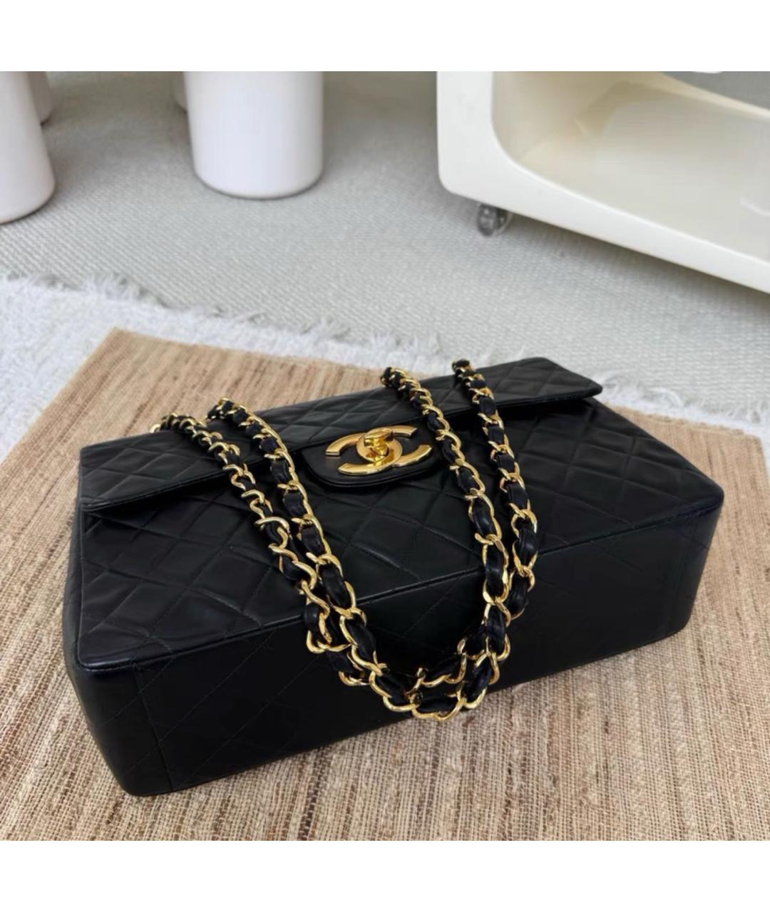 CHANEL Черная кожаная сумка тоут, фото 4