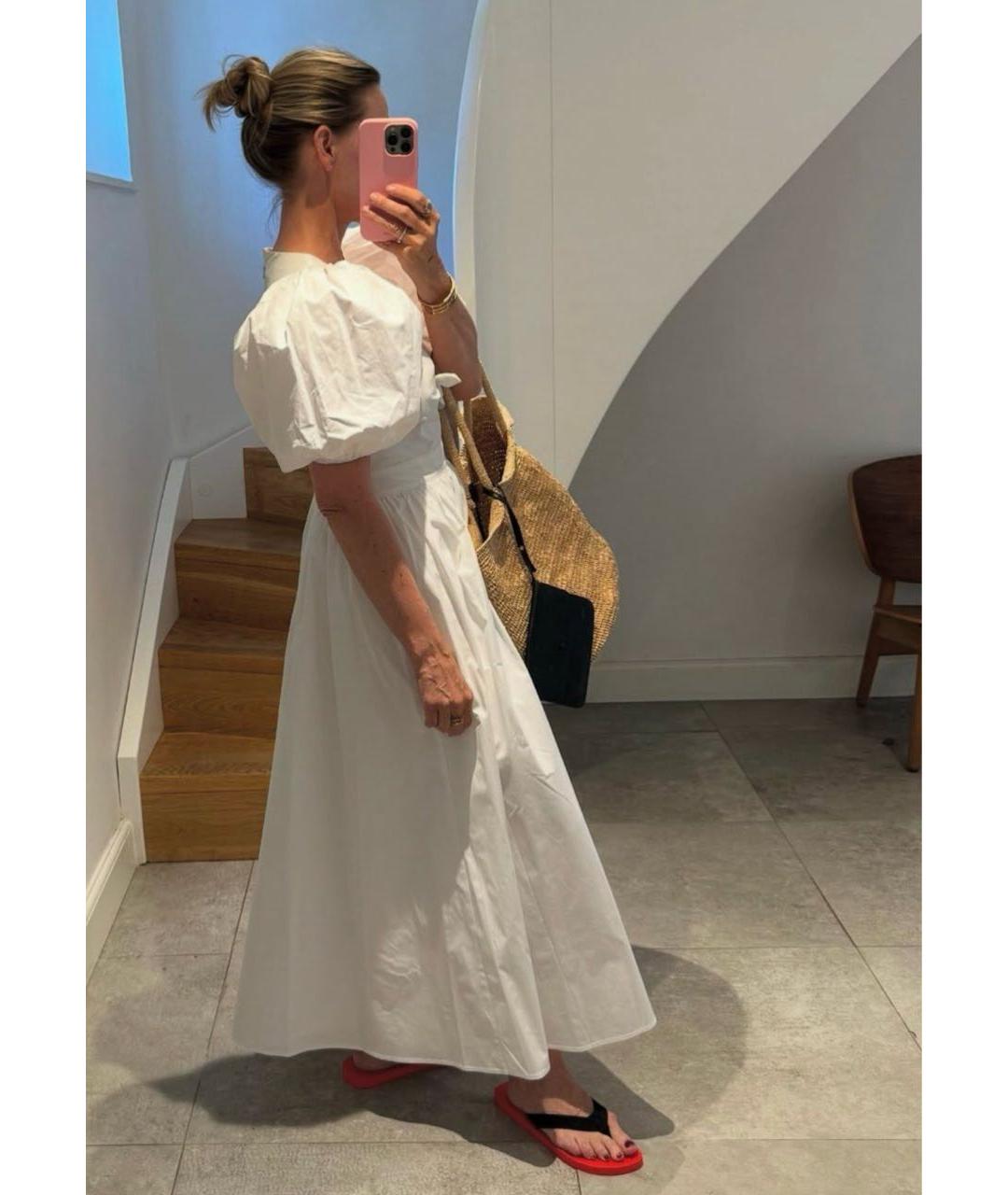 ROTATE Белое хлопковое повседневное платье, фото 5