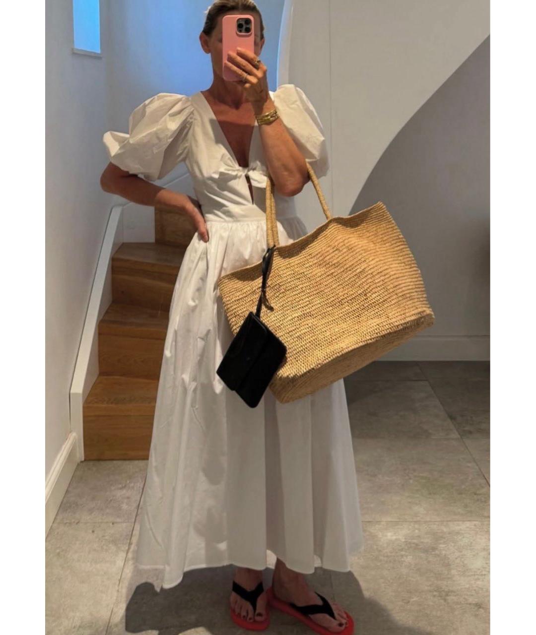 ROTATE Белое хлопковое повседневное платье, фото 4