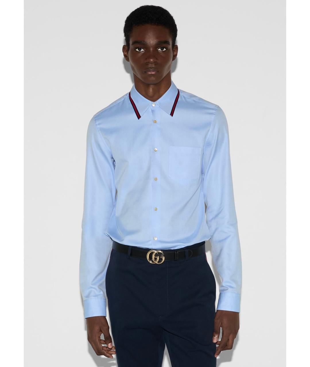 GUCCI Голубая классическая рубашка, фото 2