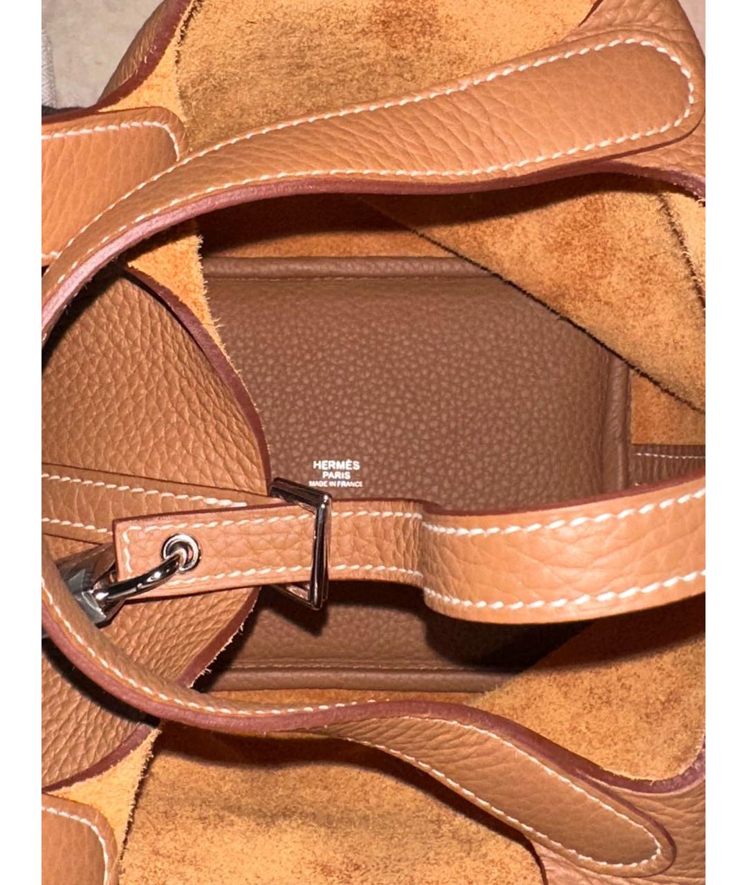 HERMES Коричневая кожаная сумка тоут, фото 3