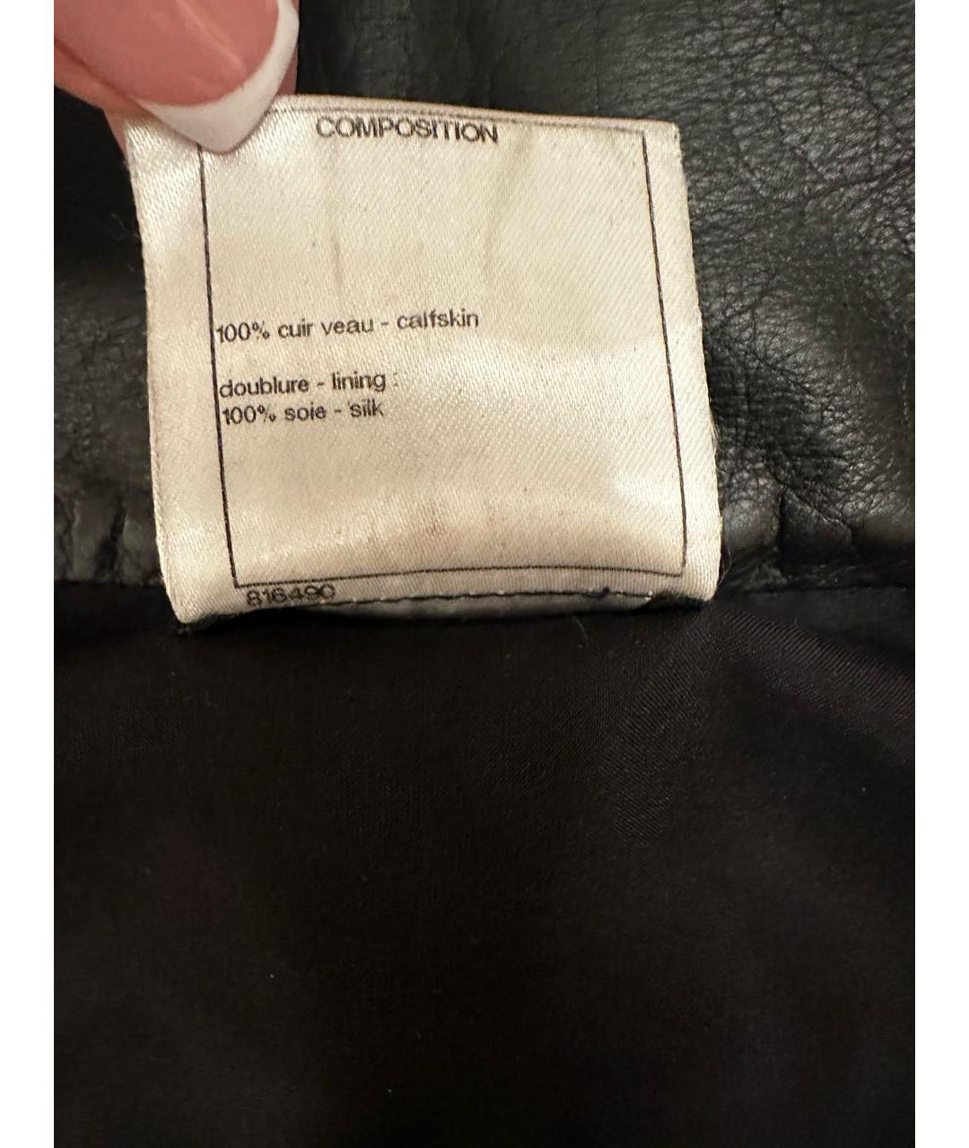 CHANEL Черная кожаная юбка мини, фото 8
