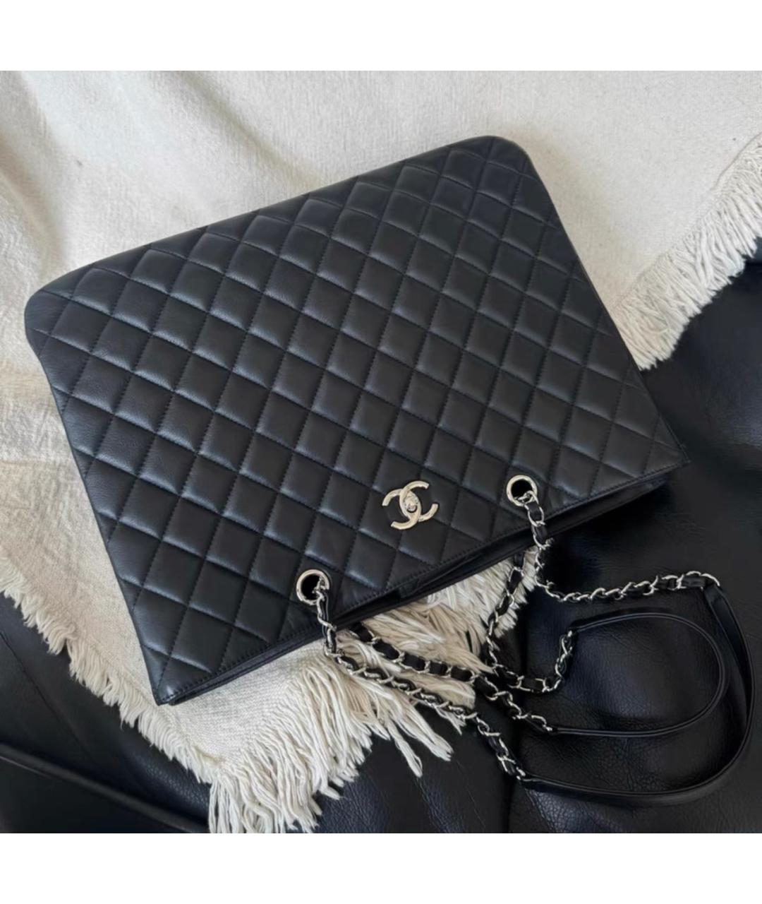 CHANEL Черная кожаная сумка тоут, фото 2