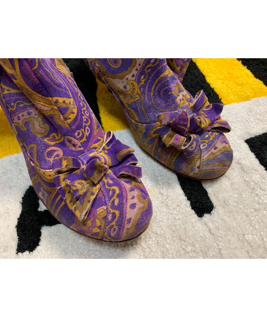 ETRO Фиолетовые замшевые сапоги, фото 2