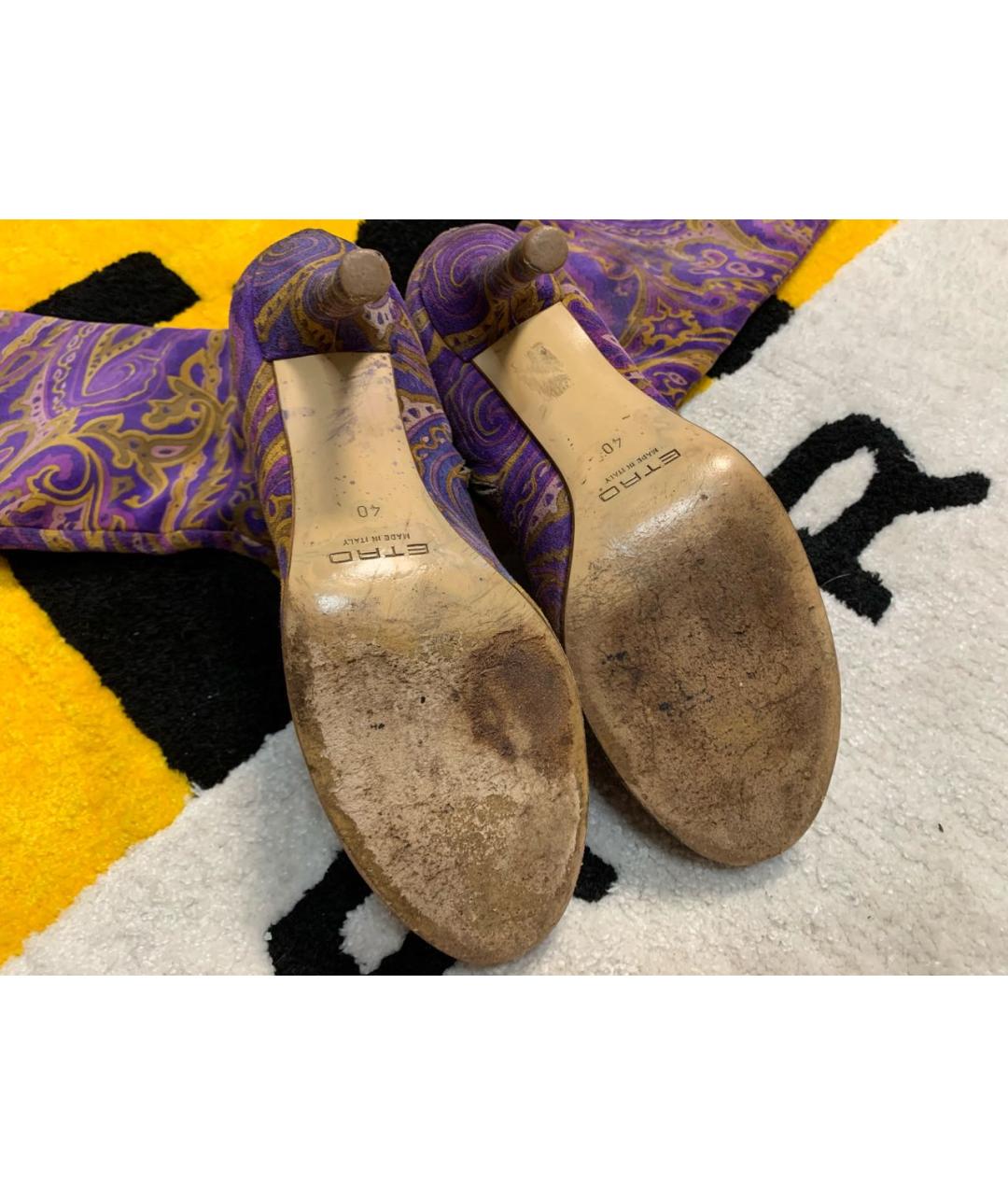 ETRO Фиолетовые замшевые сапоги, фото 8
