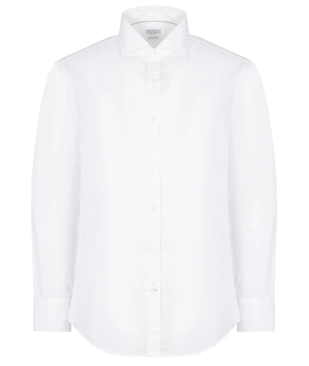 BRUNELLO CUCINELLI Белая хлопковая классическая рубашка, фото 1