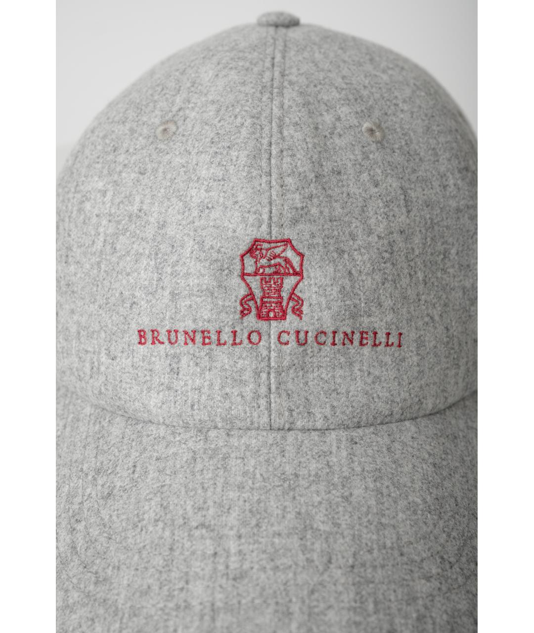 BRUNELLO CUCINELLI Серая шерстяная кепка/бейсболка, фото 3