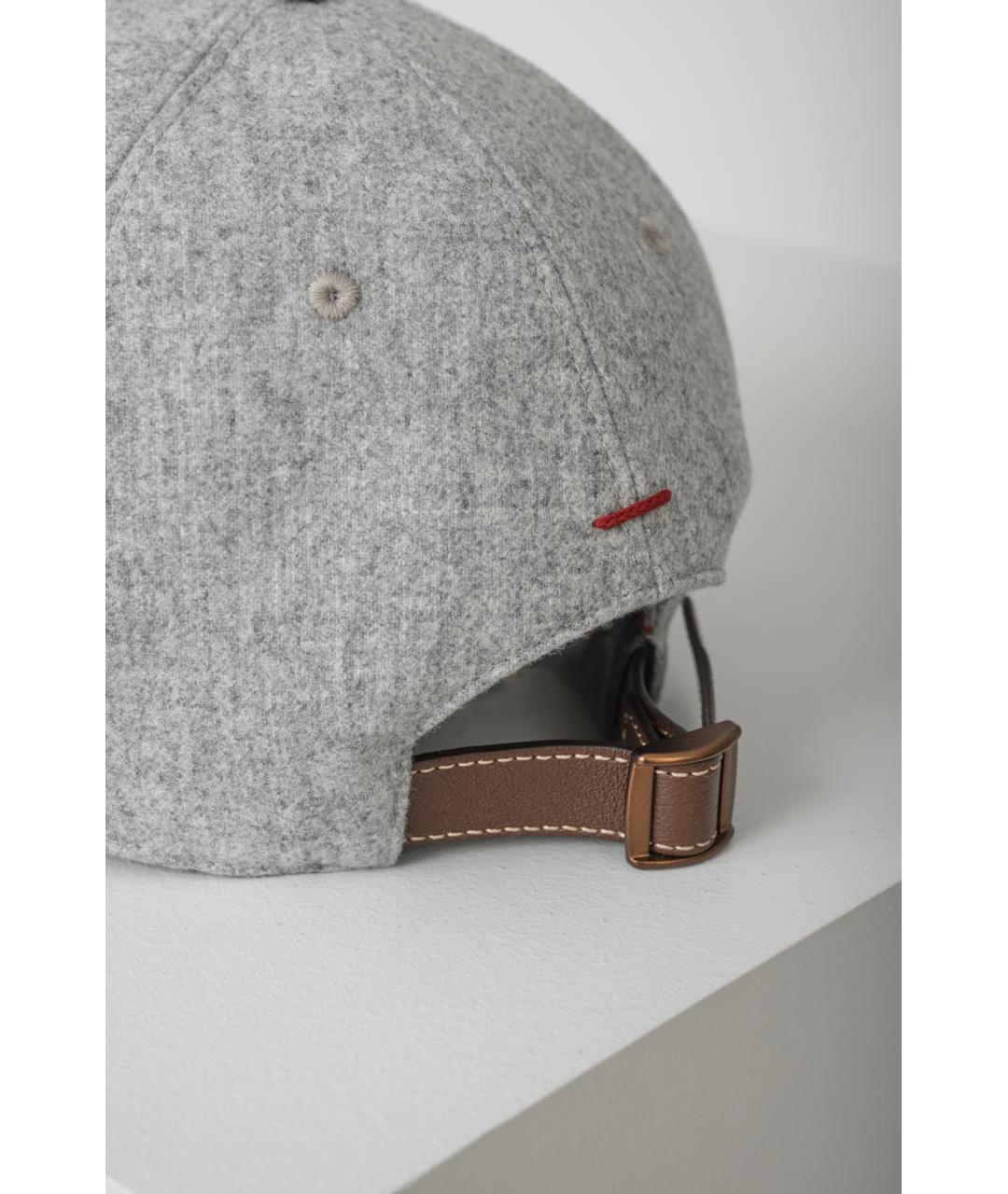 BRUNELLO CUCINELLI Серая шерстяная кепка/бейсболка, фото 5