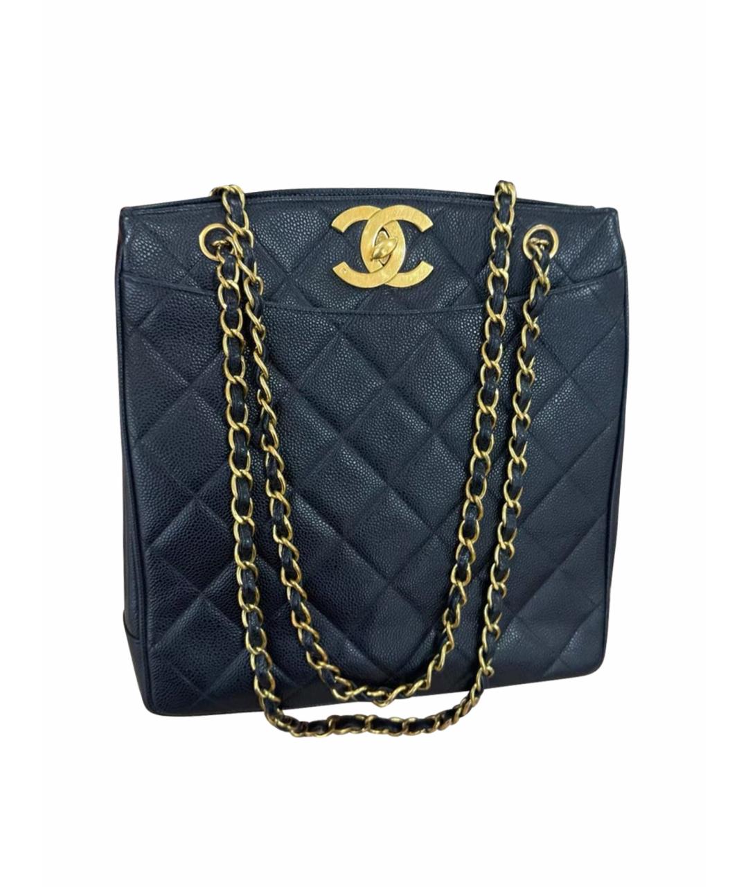 CHANEL Черная кожаная сумка тоут, фото 1