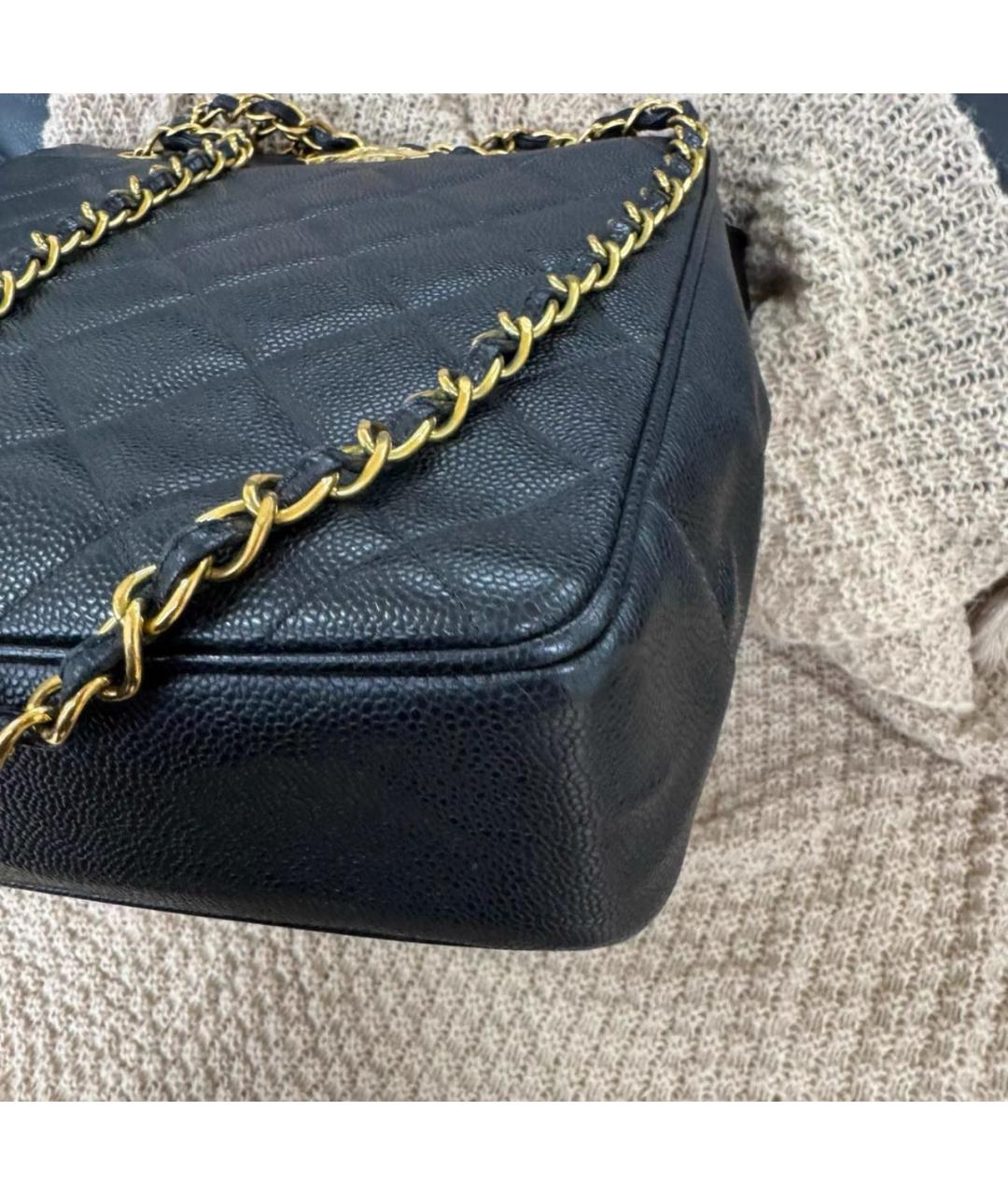 CHANEL Черная кожаная сумка тоут, фото 6