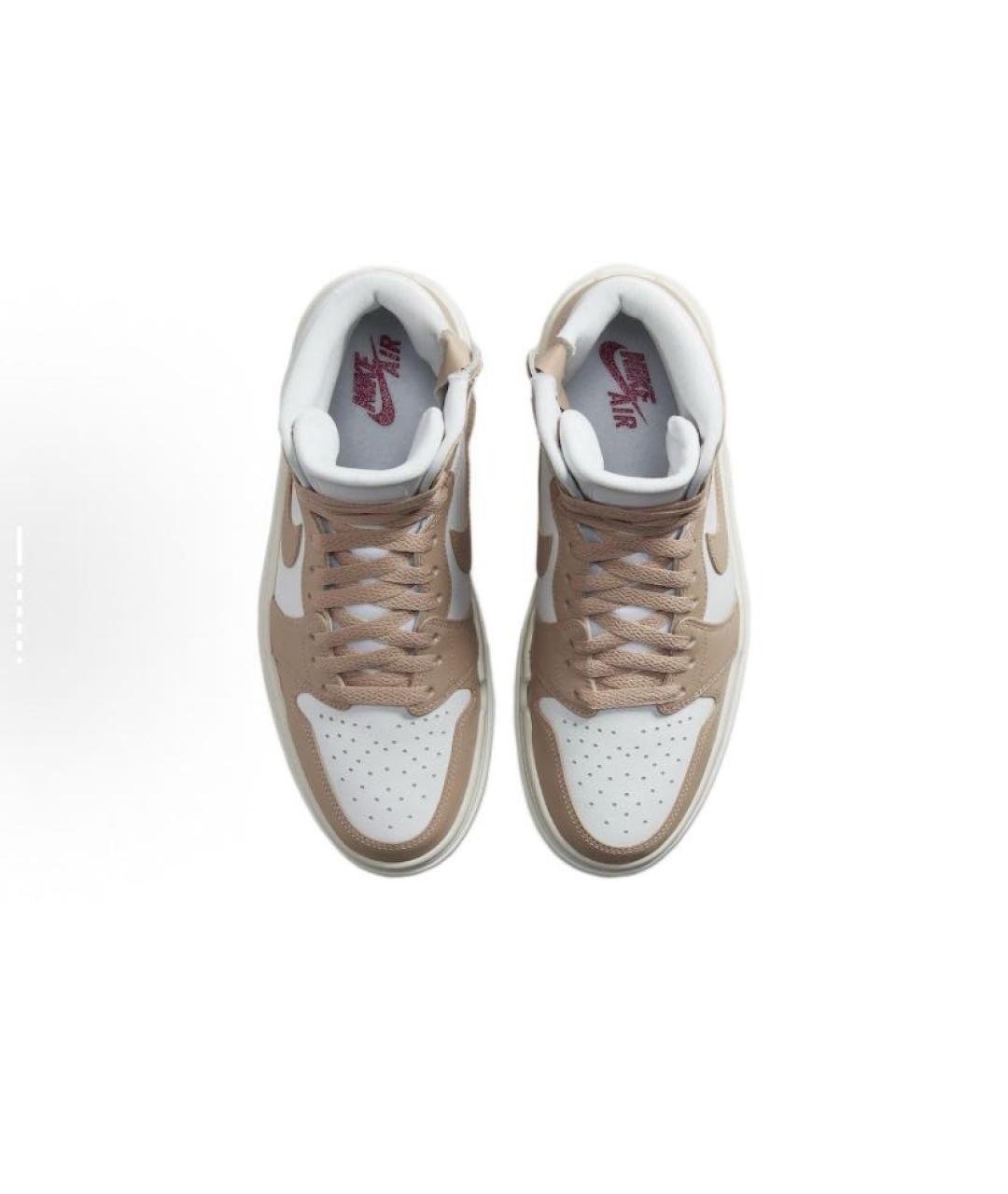 JORDAN Бежевые кожаные кроссовки, фото 4