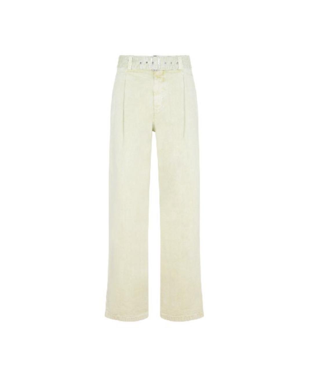JIL SANDER Желтые хлопковые прямые джинсы, фото 1