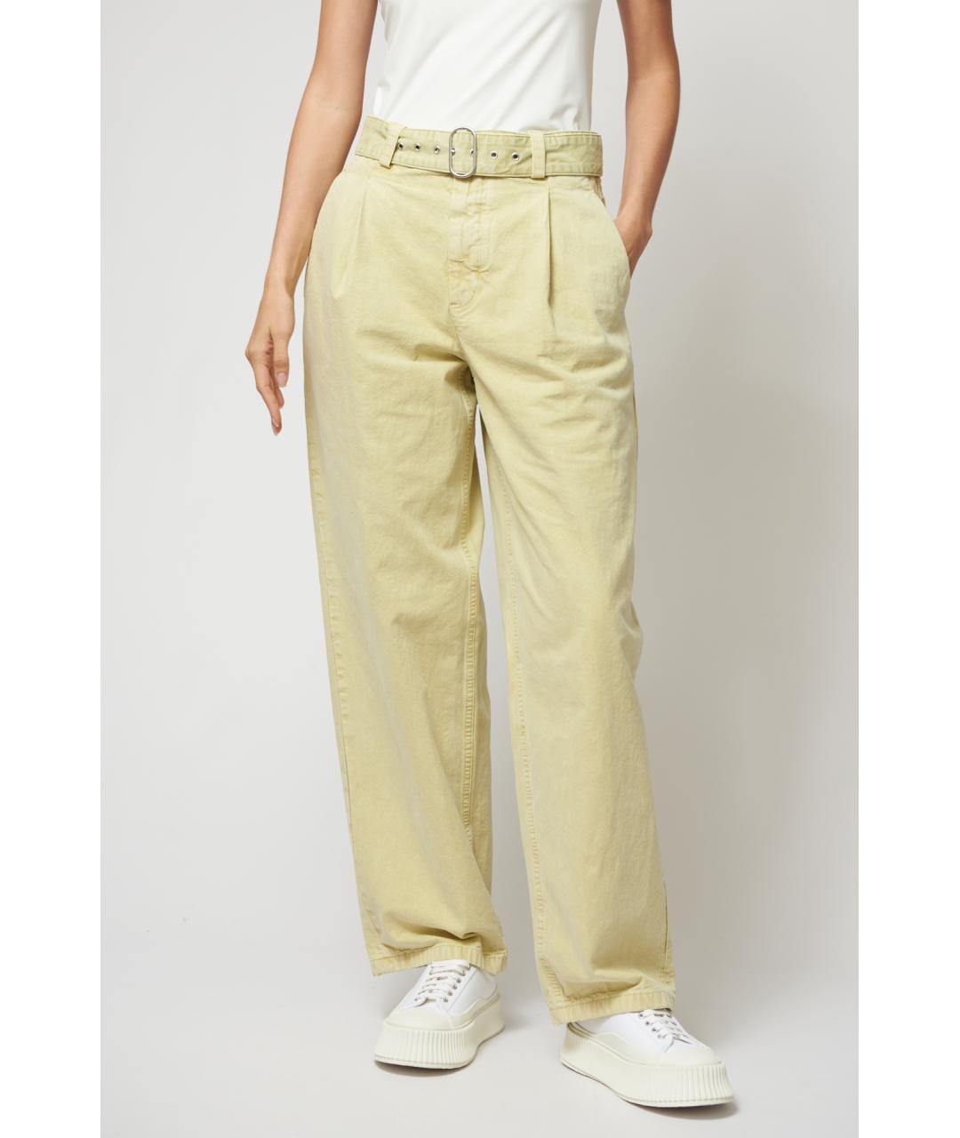 JIL SANDER Желтые хлопковые прямые джинсы, фото 2
