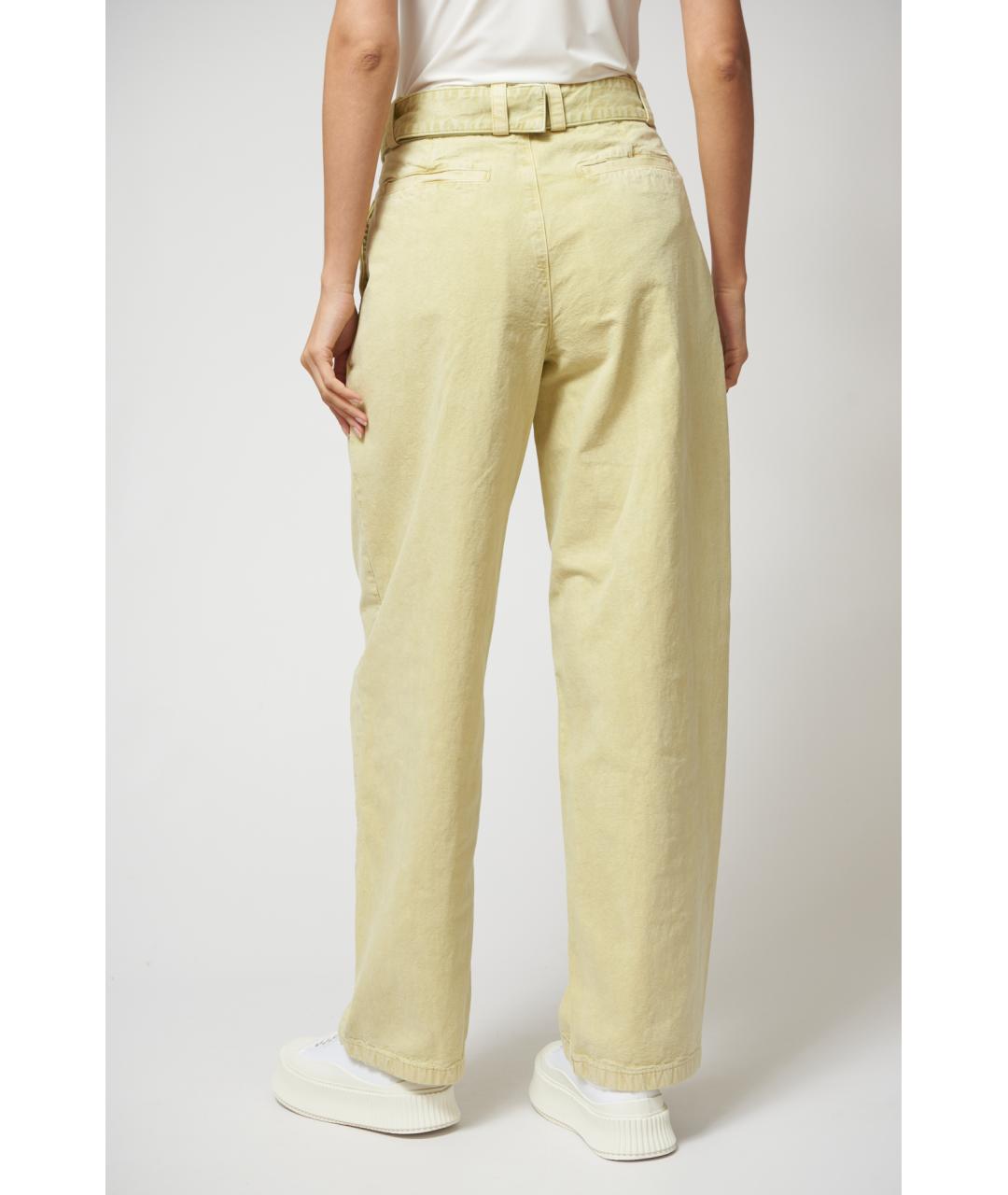 JIL SANDER Желтые хлопковые прямые джинсы, фото 4