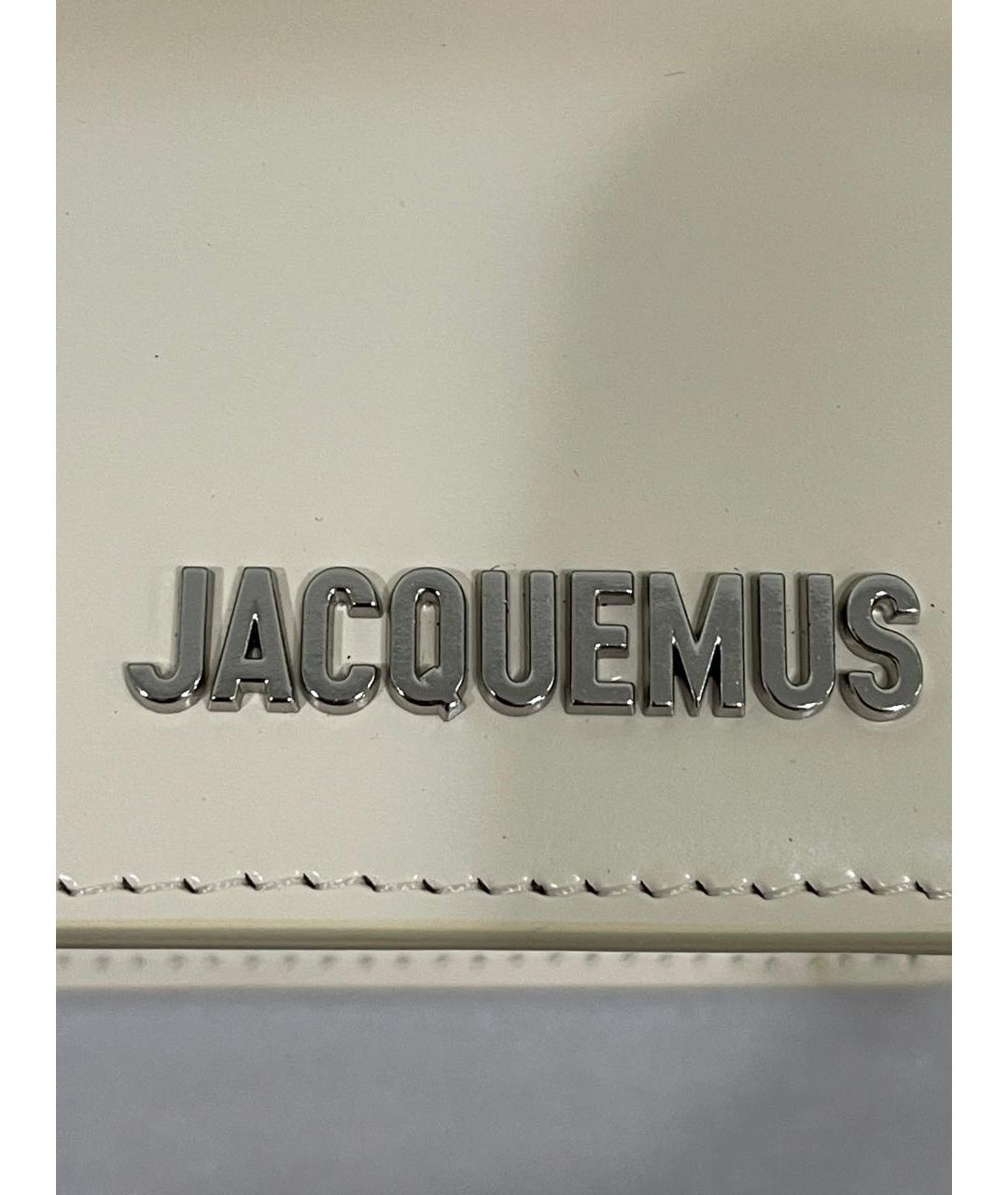 JACQUEMUS Бежевая кожаная сумка с короткими ручками, фото 5
