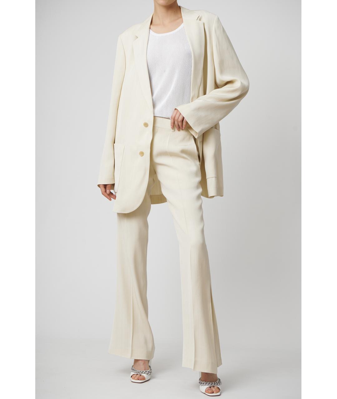 PETAR PETROV Бежевые прямые брюки, фото 3