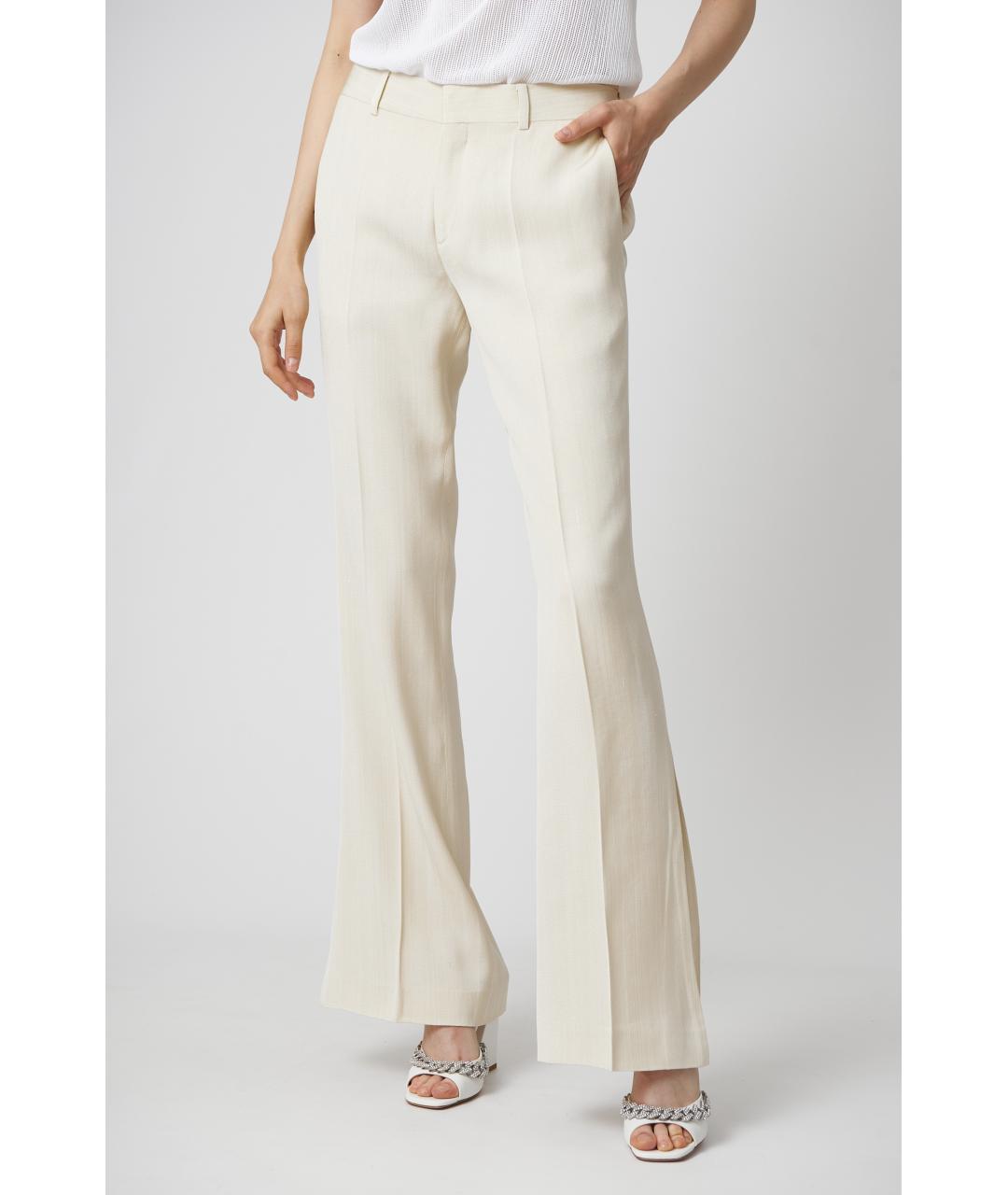 PETAR PETROV Бежевые прямые брюки, фото 4