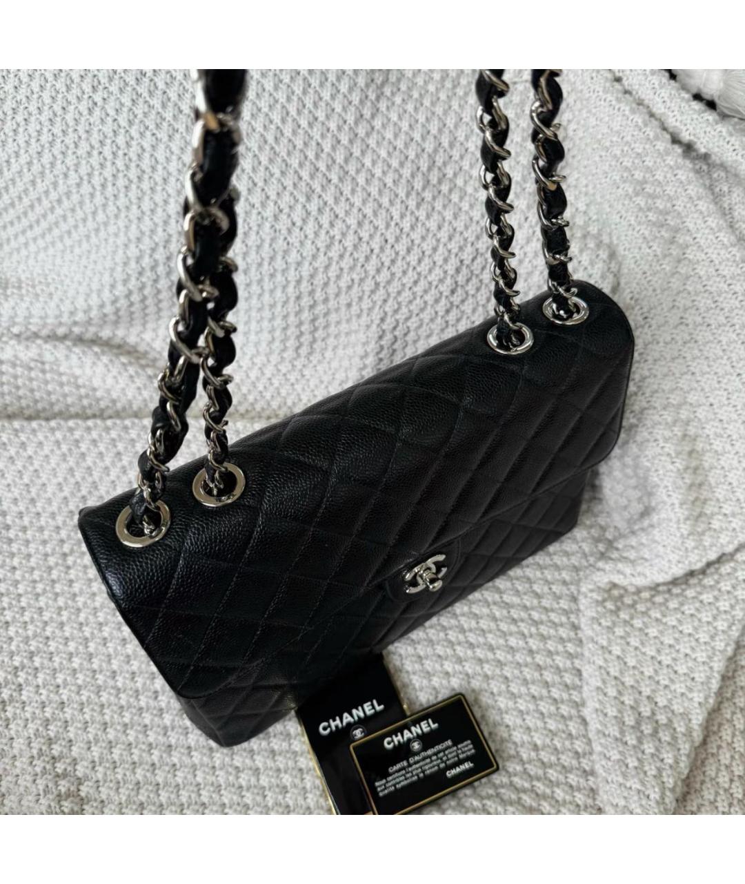 CHANEL Черная кожаная сумка тоут, фото 4
