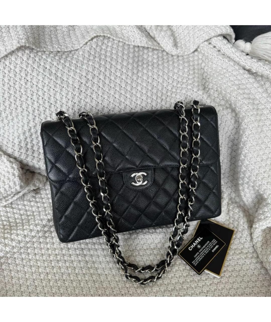 CHANEL Черная кожаная сумка тоут, фото 8
