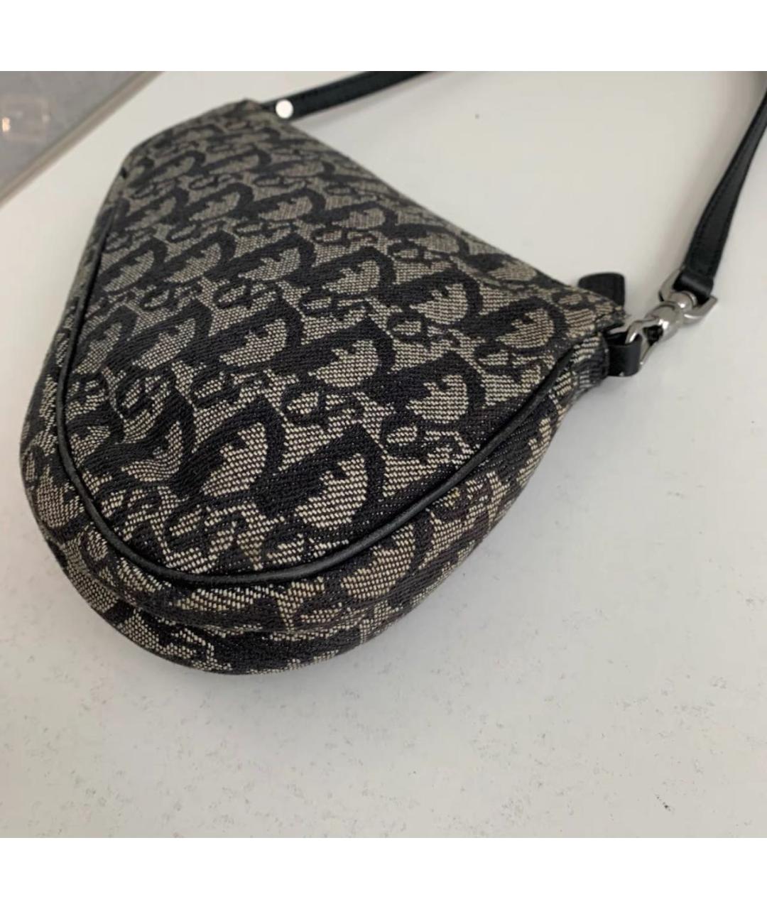 CHRISTIAN DIOR Черная кожаная сумка с короткими ручками, фото 4