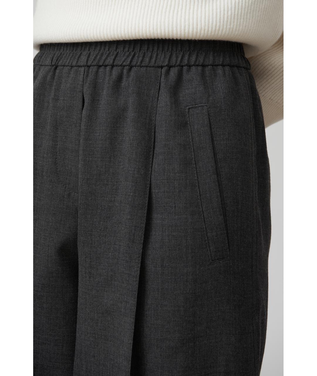 BRUNELLO CUCINELLI Серые шерстяные брюки широкие, фото 4