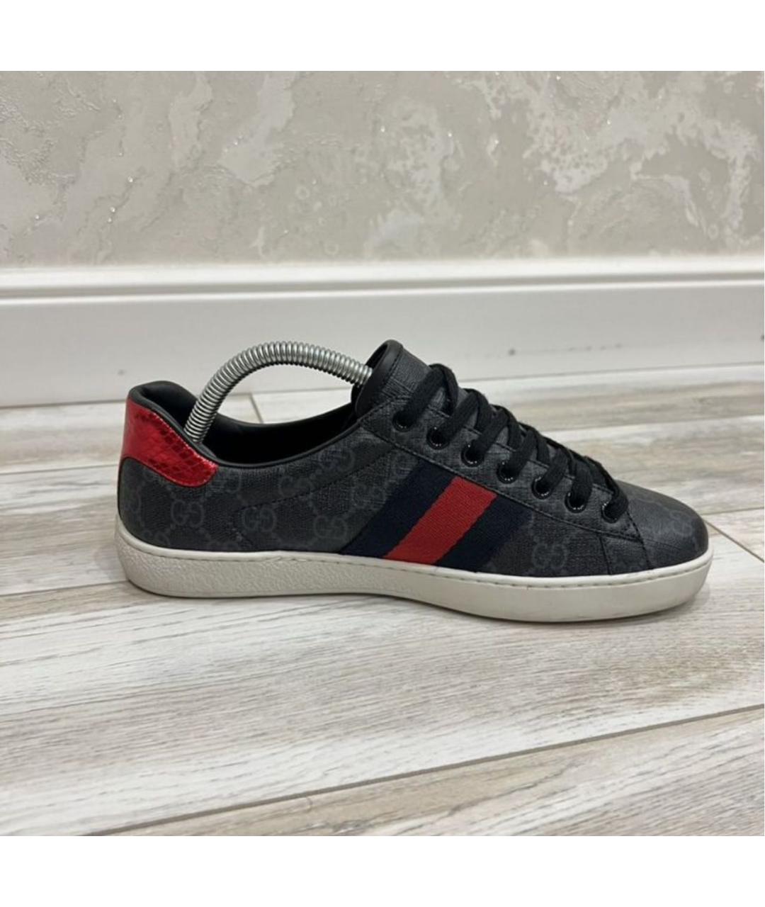 GUCCI Антрацитовые низкие кроссовки / кеды, фото 5