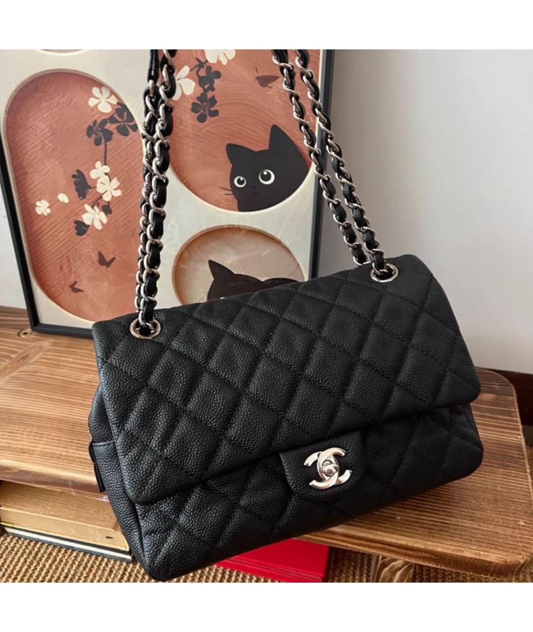 CHANEL Черная кожаная сумка тоут, фото 3