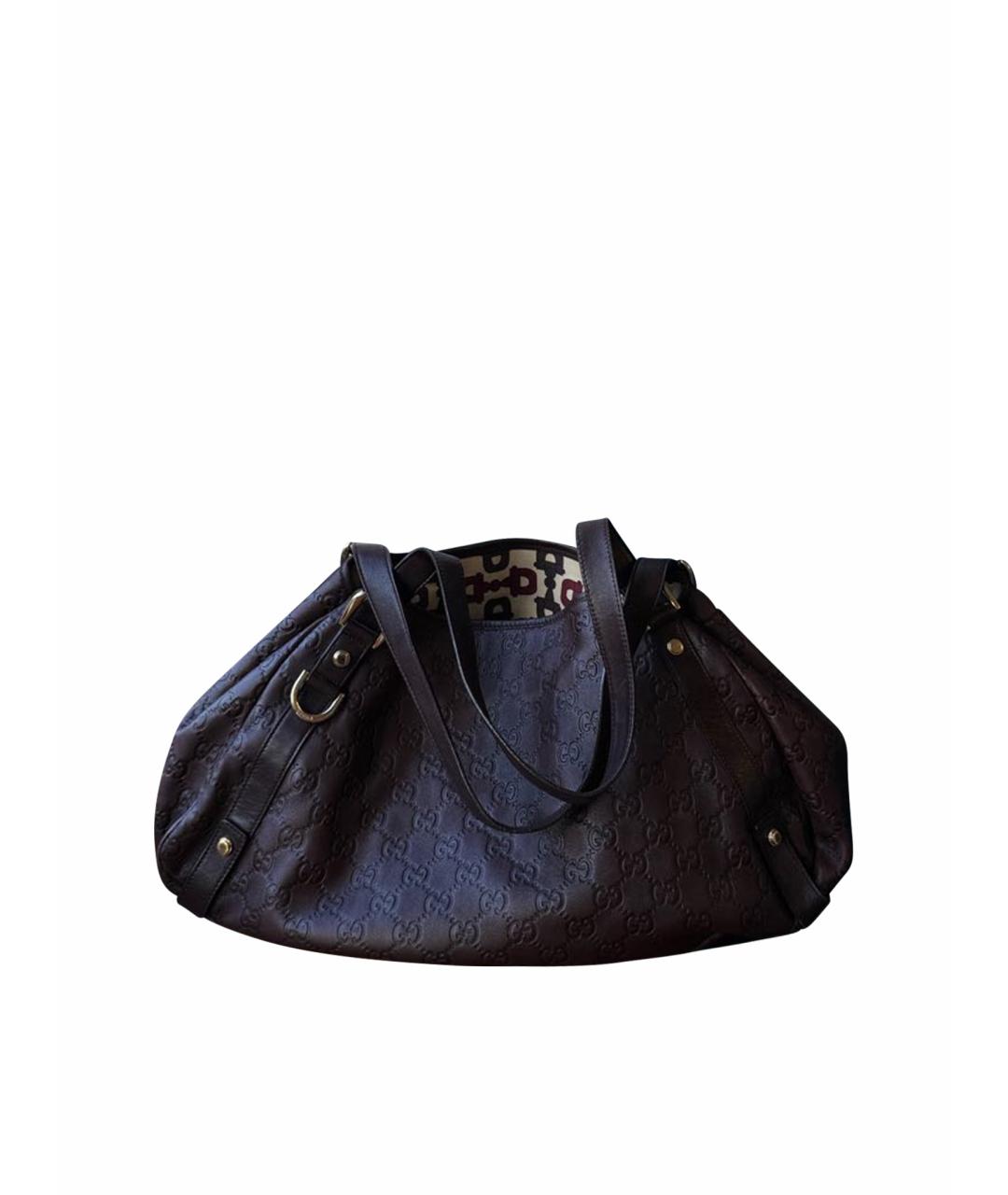 GUCCI Коричневая кожаная сумка тоут, фото 1