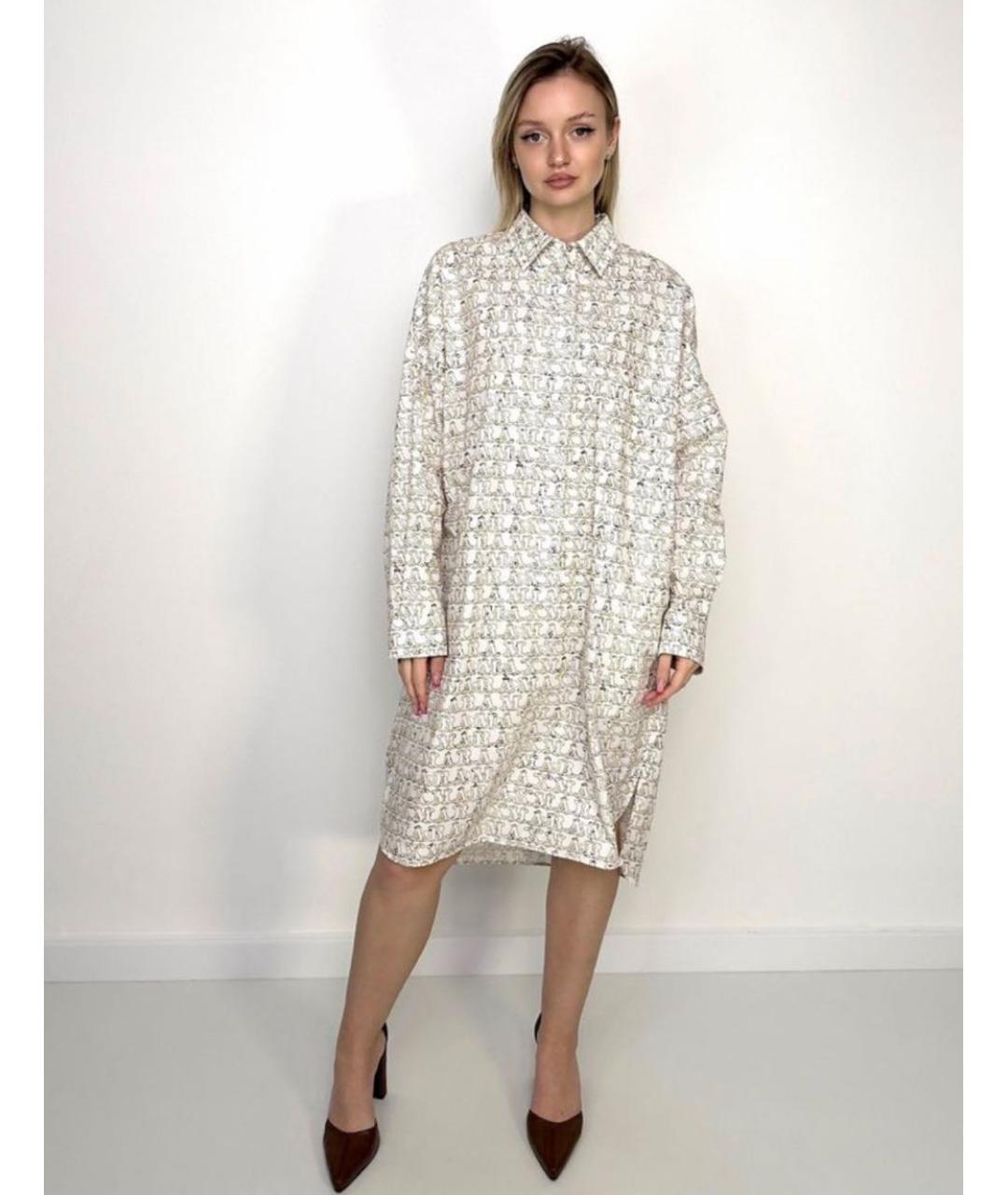 MAX MARA Белое хлопковое повседневное платье, фото 6