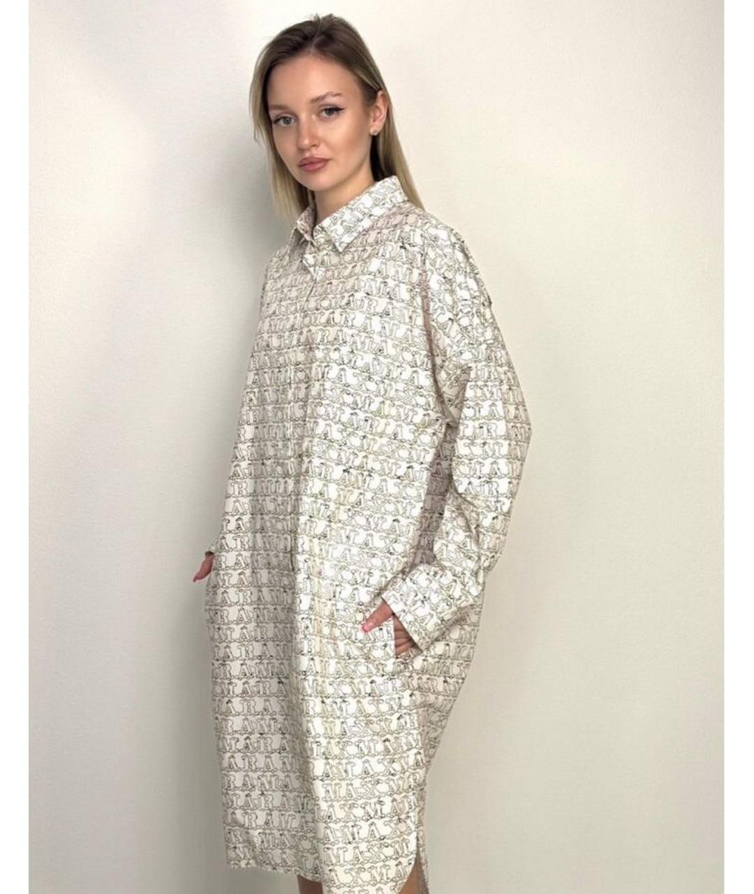 MAX MARA Белое хлопковое повседневное платье, фото 5