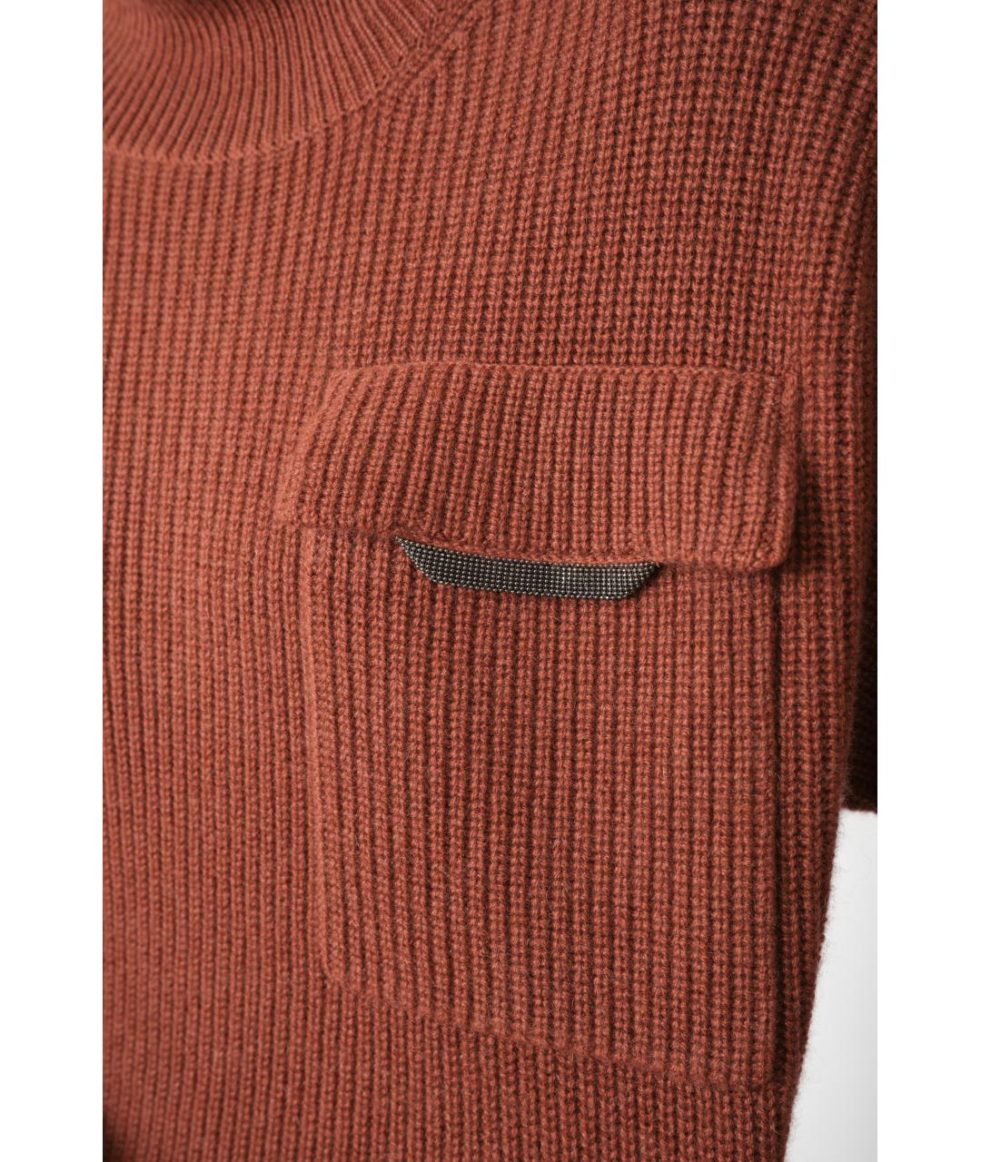 BRUNELLO CUCINELLI Бордовый кашемировый джемпер / свитер, фото 4