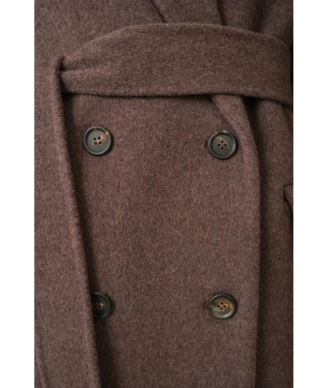 BRUNELLO CUCINELLI Коричневое шерстяное пальто, фото 5