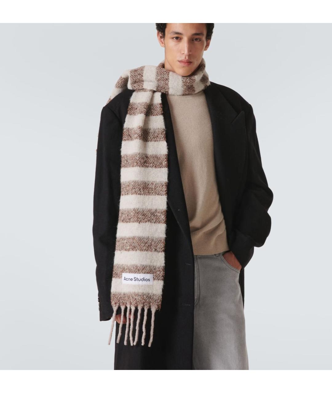 ACNE STUDIOS Бежевый шерстяной шарф, фото 2