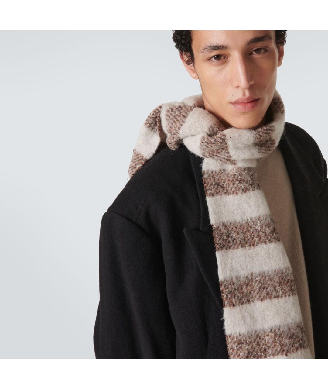 ACNE STUDIOS Бежевый шерстяной шарф, фото 4