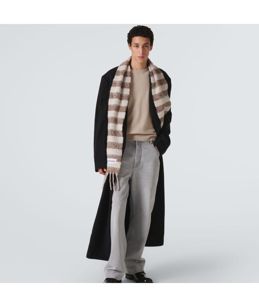 ACNE STUDIOS Бежевый шерстяной шарф, фото 3