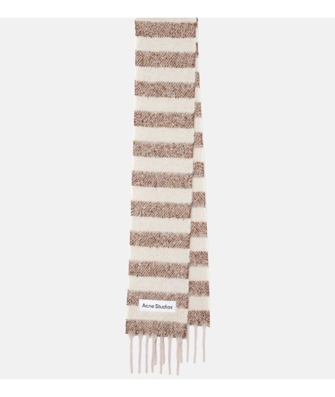 ACNE STUDIOS Бежевый шерстяной шарф, фото 6