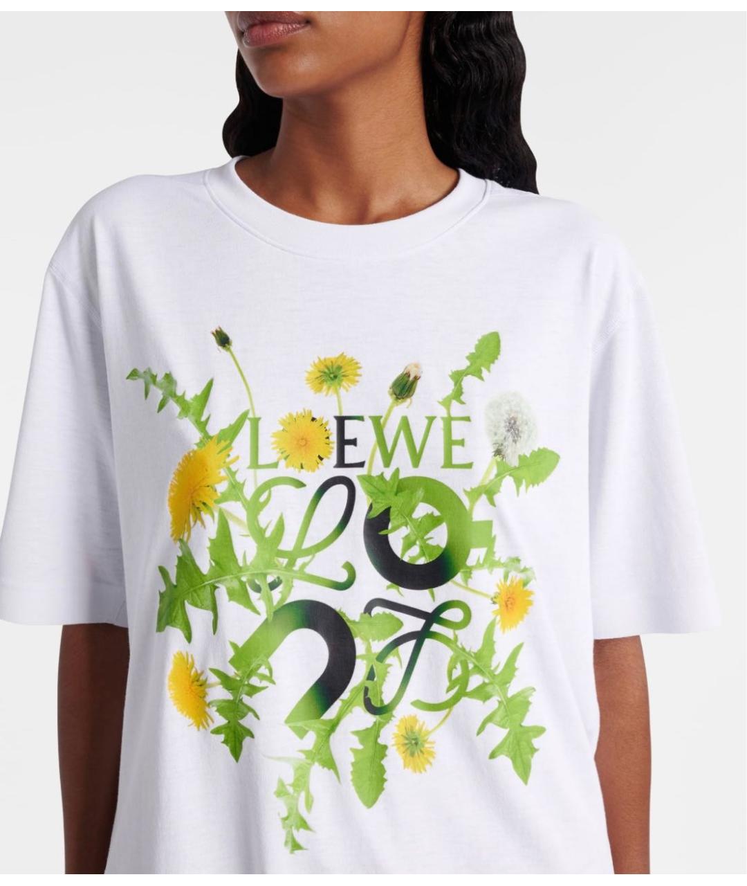 LOEWE Белая хлопковая футболка, фото 3