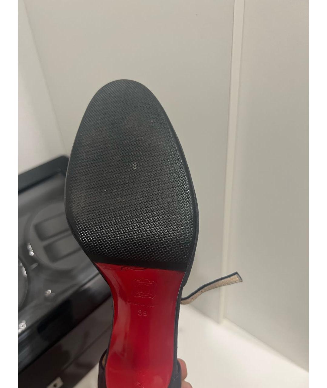 CHRISTIAN LOUBOUTIN Черные замшевые туфли, фото 7
