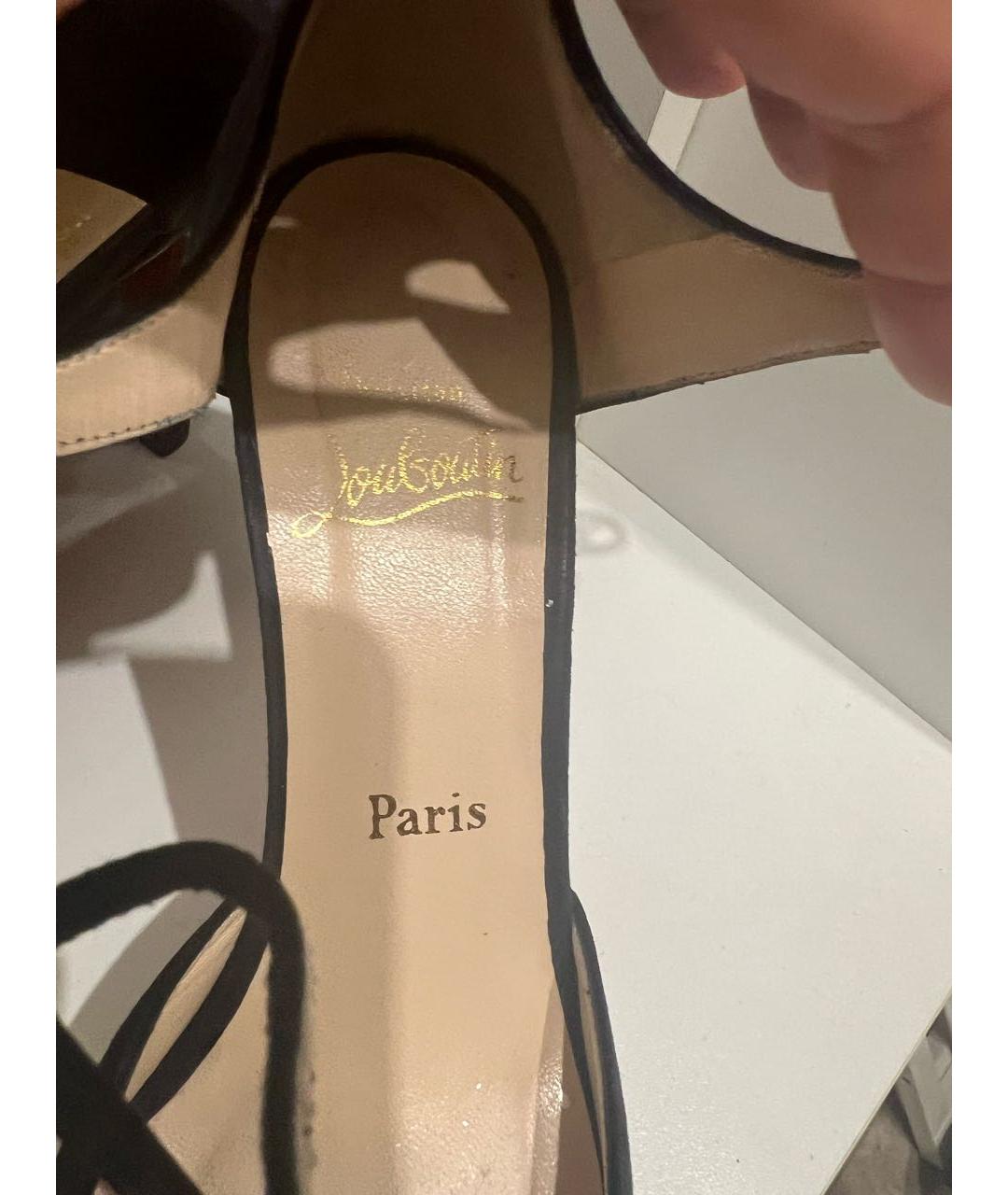 CHRISTIAN LOUBOUTIN Черные замшевые туфли, фото 5