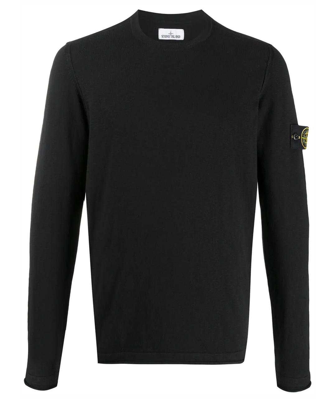 STONE ISLAND Черный хлопковый джемпер / свитер, фото 1