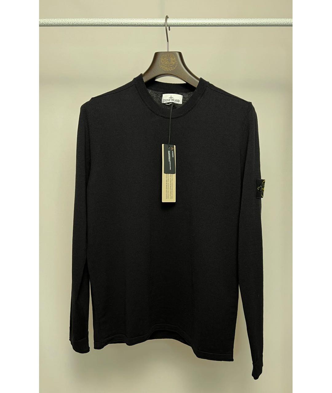 STONE ISLAND Черный хлопковый джемпер / свитер, фото 6