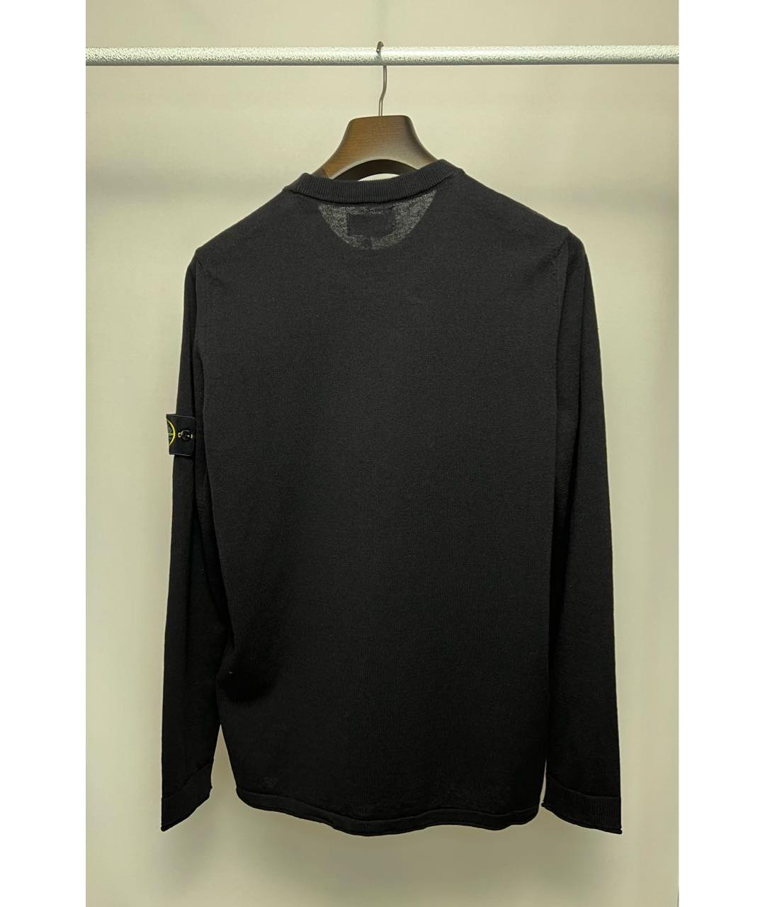 STONE ISLAND Черный хлопковый джемпер / свитер, фото 4