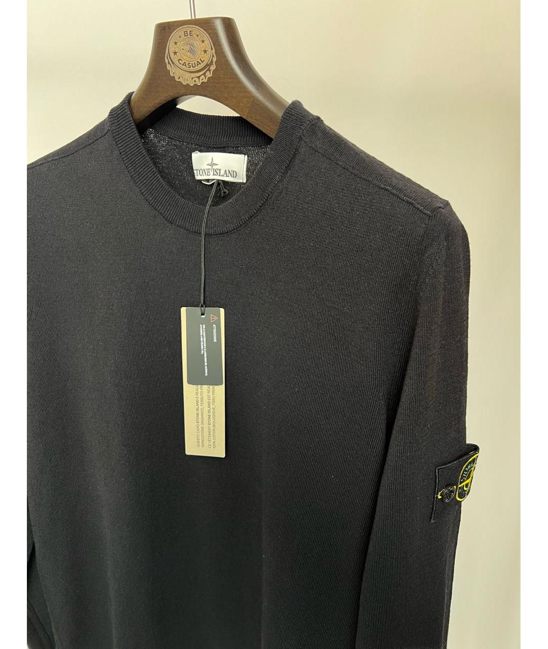 STONE ISLAND Черный хлопковый джемпер / свитер, фото 2