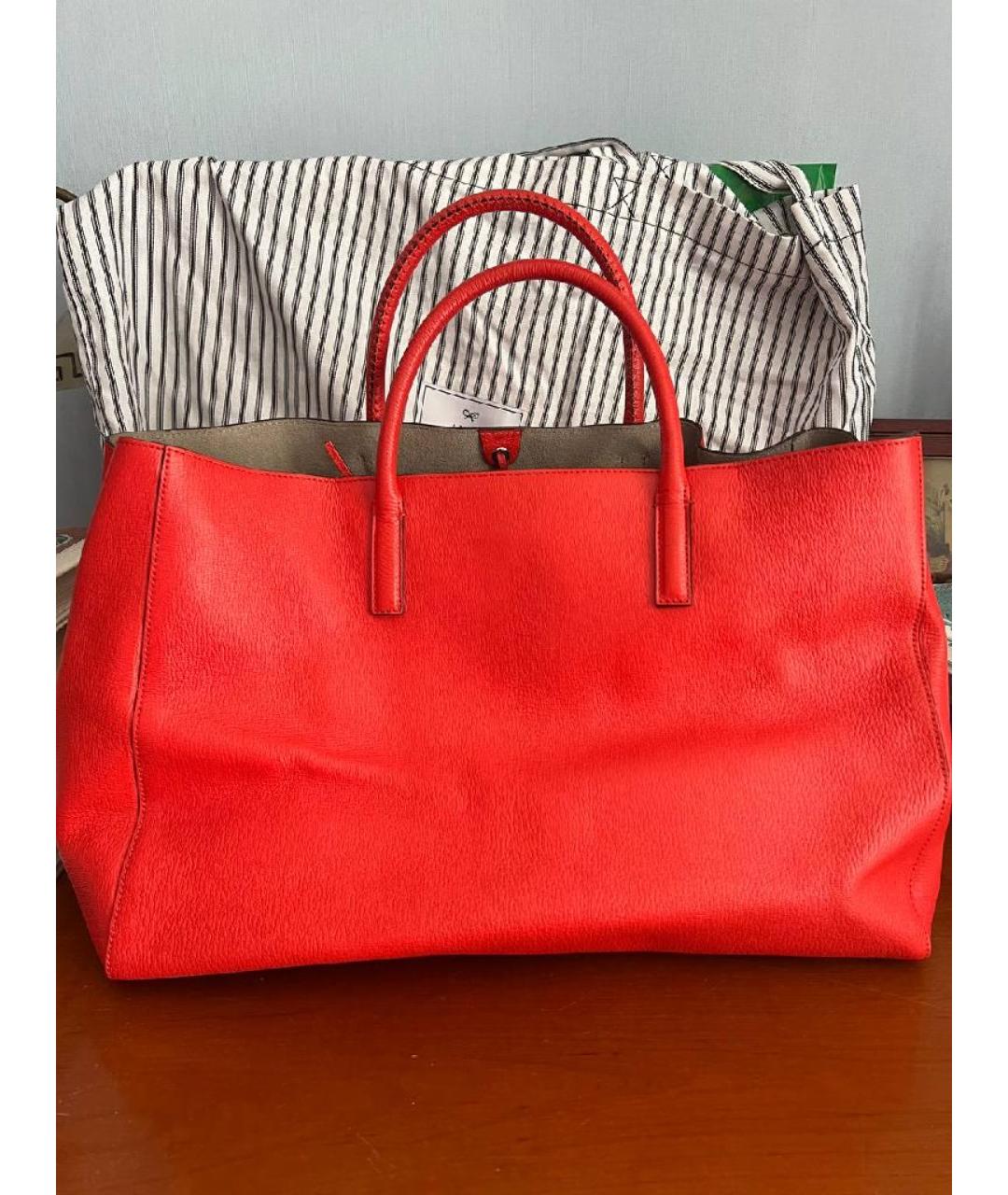 ANYA HINDMARCH Красная кожаная сумка тоут, фото 3