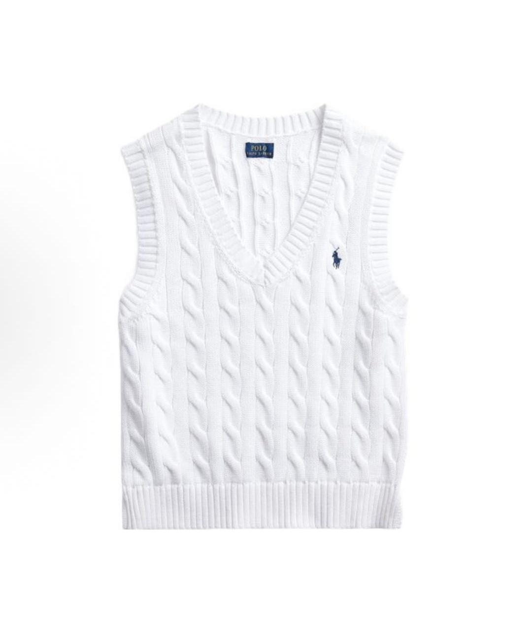 POLO RALPH LAUREN Белая хлопковая жилетка, фото 3