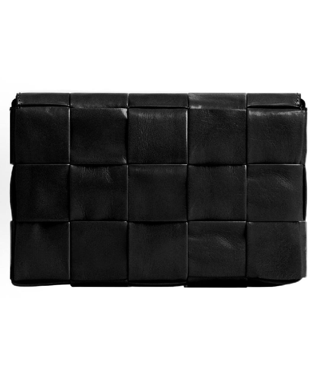 BOTTEGA VENETA Черная кожаная сумка через плечо, фото 4