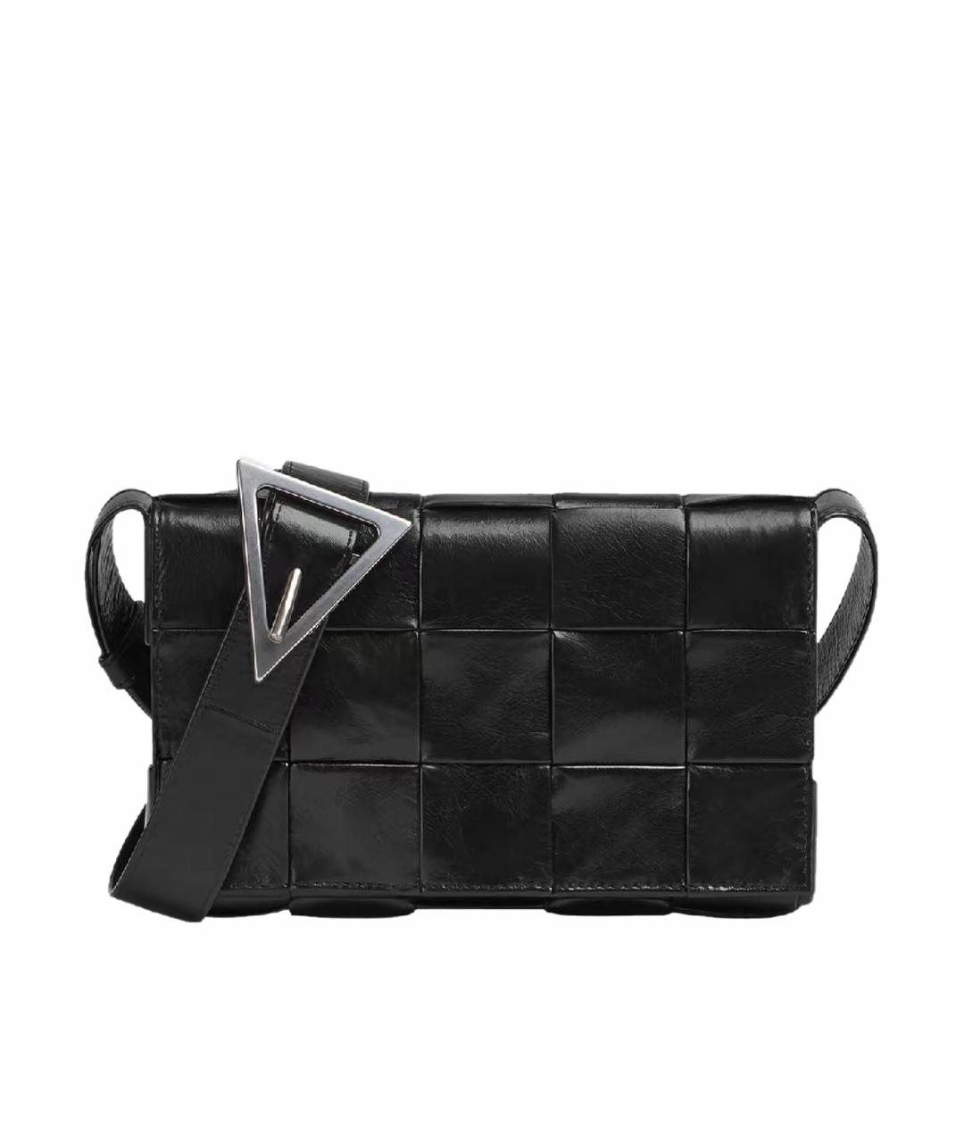 BOTTEGA VENETA Черная кожаная сумка через плечо, фото 1