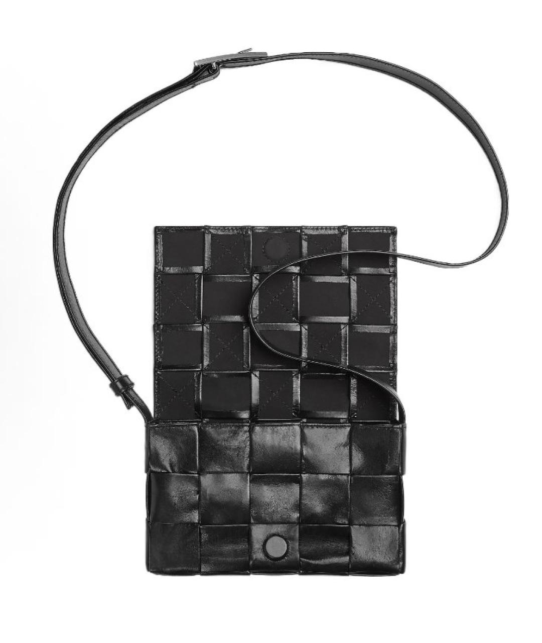 BOTTEGA VENETA Черная кожаная сумка через плечо, фото 6