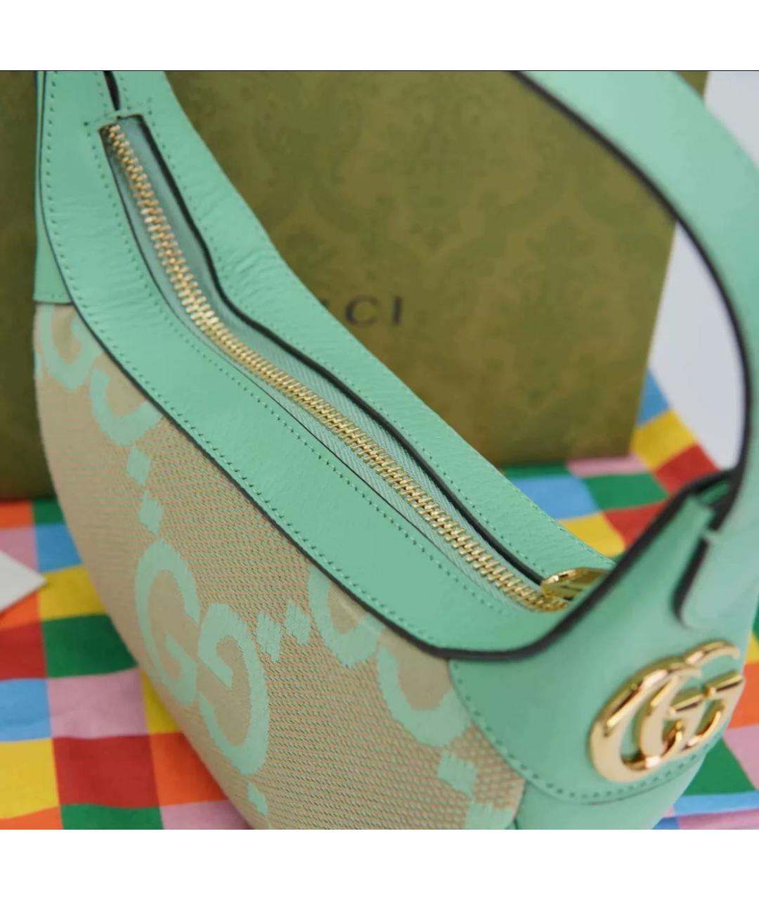 GUCCI Бирюзовая сумка с короткими ручками, фото 4